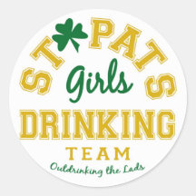 GirlsDrinkingTeam Round Stickers