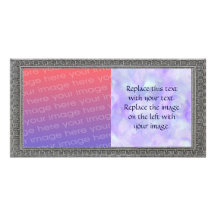 Girly Abstract in Soft Purple and Blue Personalized Photo Card
