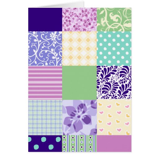 Girly and Fresh Pattern Squares Vector Quilt Cards