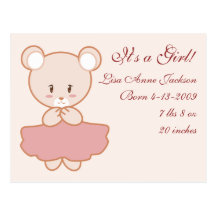 Girly Bear Postcards