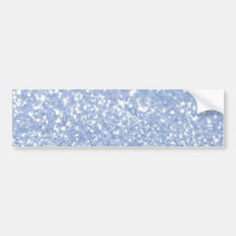 Girly Blue White Abstract Glitter Photo Print Bumper Stickers