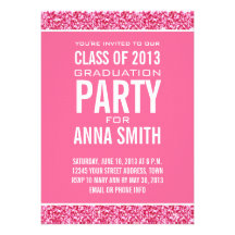 GIRLY CLASS OF 2013 PARTY | PINK GLITTER CARDS