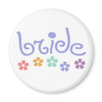 Girly-Cue Bride Fridge Magnet