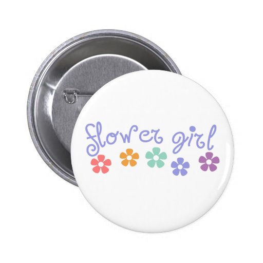 Girly-Cue Flower Girl Buttons