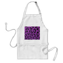 Girly Cute Trendy Purple Glitter Cheetah print Apron