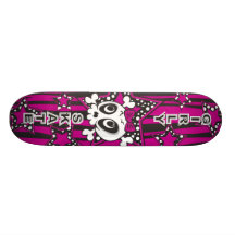 Girly Emo Skull Skate Board