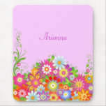 Girly Floral Personalized Mousepad