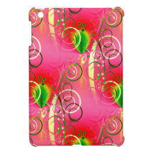 Girly Floral Swirl Hot Pink Green Gifts for Her iPad Mini Covers