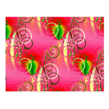Girly Floral Swirl Hot Pink Green Gifts for Her Postcards