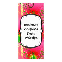 Girly Floral Swirl Hot Pink Green Gifts for Her Custom Rack Card