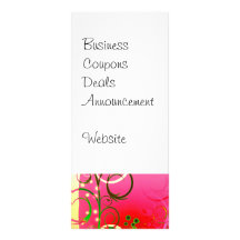 Girly Floral Swirl Hot Pink Green Gifts for Her Rack Cards