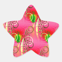 Girly Floral Swirl Hot Pink Green Gifts for Her Stickers