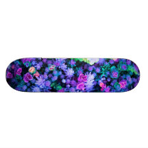 Girly Florescent Purple Floral Succulents Skate Board Decks