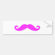 Girly Fuchsia Pink Mustache Bumper Stickers