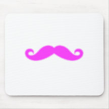 Girly Fuchsia Pink Mustache Mousepads