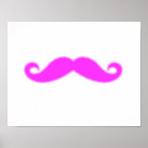 Girly Fuchsia Pink Mustache Print