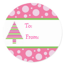 Girly Girl Christmas Gift Tag Sticker