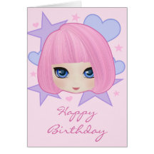 Girly Girl Marianne Birthday Card