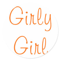 Girly Girl Round Stickers