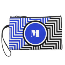Girly monogram blue black wristlets