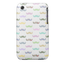 Girly moustache pattern iPhone 3 cover
