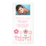 Girly Pink Girls Birthday Photo Card Template photo cards