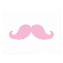 Girly Pink Mustache Post Cards