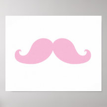 Girly Pink Mustache Poster