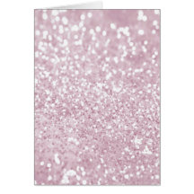 Girly Pink White Abstract Glitter Photo Print Greeting Cards
