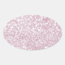 Girly Pink White Abstract Glitter Photo Print Oval Stickers
