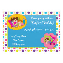 Girly Polka Dots Birthday Party Invitation