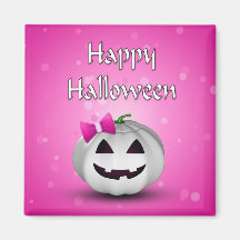 Girly Pumpkin Halloween - Magnet