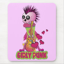 Girly Punk Rocker Mouse Pads