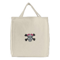 Girly Punk Skull & Crossbones Design Tote Bag