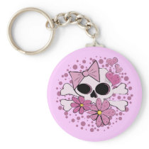 Girly Punk Skull Key Chain