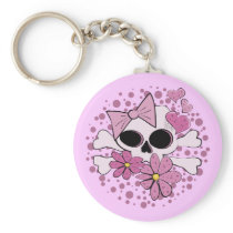 Girly Punk Skull Key Chain