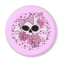 Girly Punk Skull Refrigerator Magnets