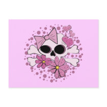 Girly Punk Skull Post Cards