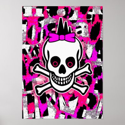 Girly Punk Skull Poster by Artamatik