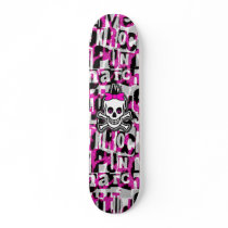 Girly Punk Skull Skateboard