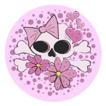 Girly Punk Skull Sticker