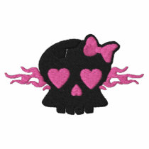 Girly Punk Skull with Hot Pink Flames Shirt