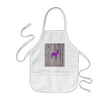 Girly Purple Glitter Deer Rustic Style Apron