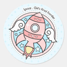 Girly Rocketship Stickers