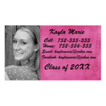 Girly senior 411 card business card