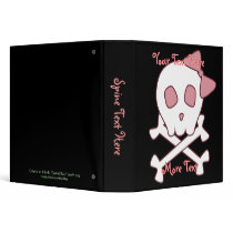 Girly Skull and Crossbones Binder