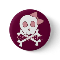 Girly Skull Button