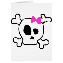 Girly skull card