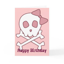 Girly Skull Greeting Card