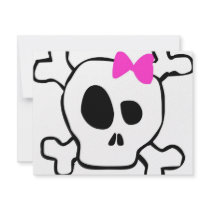Girly skull personalized invites